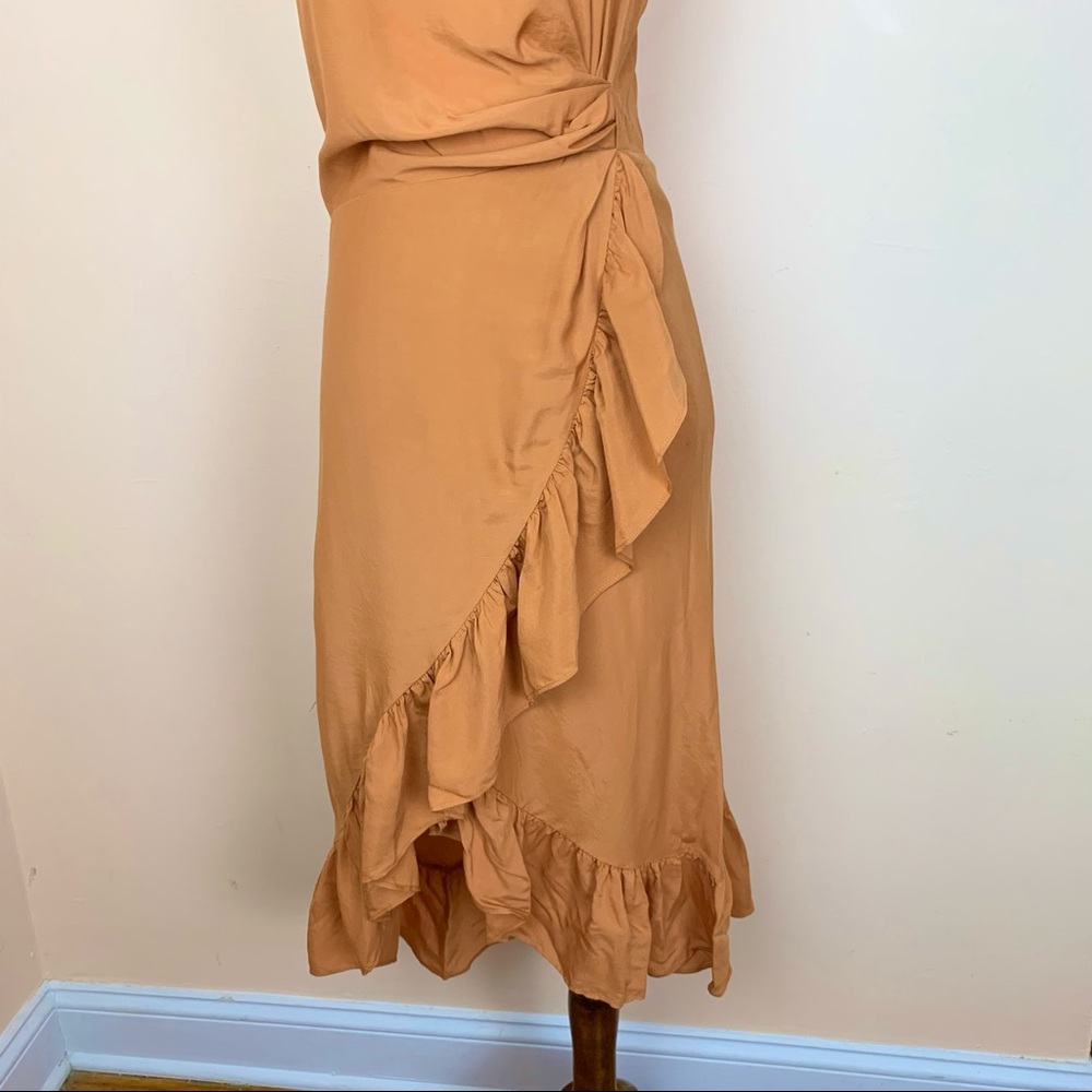 New! MAJE Paris Ruffle Off The Shoulder Midi Dress - Picture 5 of 9